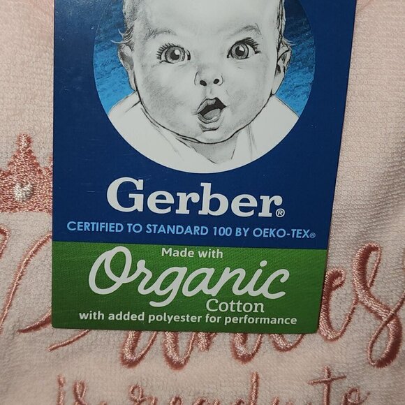 Gerber Organic baby girl bibs set of 3 Princess Floral - Picture 3 of 5